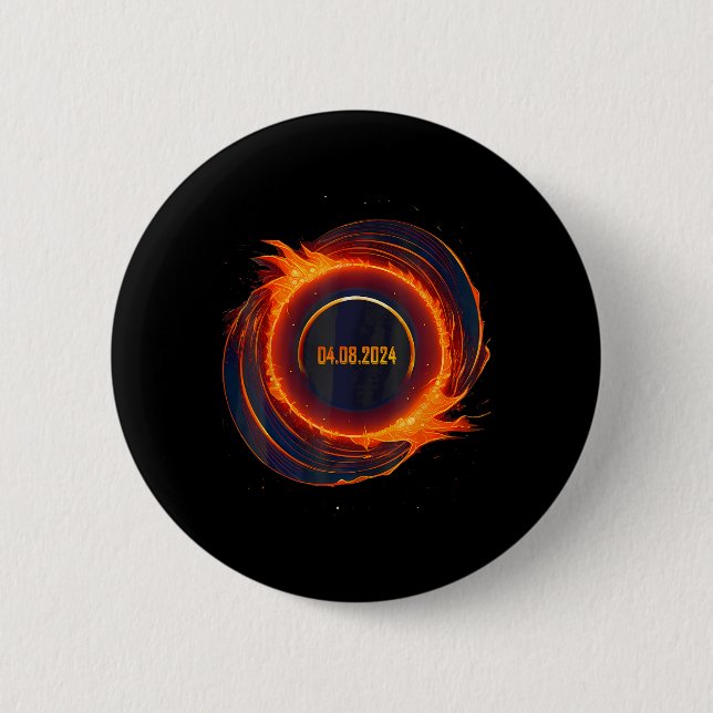 Solar-Eclipse 2024 Gesamt-Sun-Eclipse Button (Vorderseite)