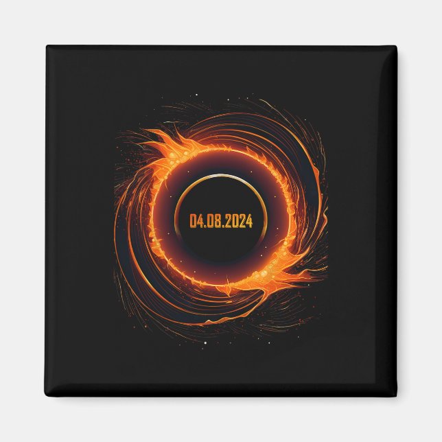 Solar-Eclipse 2024 Gesamt-Sun-Eclipse Magnet (Vorne)