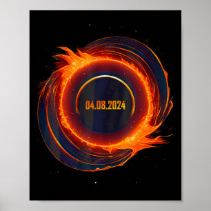 Solar-Eclipse 2024 Gesamt-Sun-Eclipse Poster