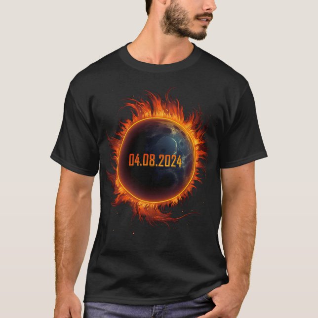 Solar-Eclipse 2024 Gesamt-Sun-Eclipse T-Shirt (Vorderseite)