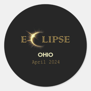 Solar-Eclipse 2024 Gesamtsolarausstoß 2024 Gesamt Runder Aufkleber