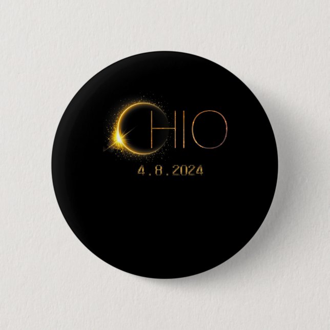 Solar Eclipse 2024 Gesamtsolarischer Eclipse-Staat Button (Vorderseite)