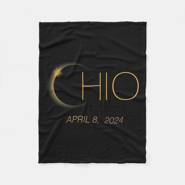 Solar Eclipse 2024 Gesamtsolarischer Eclipse-Staat Fleecedecke (Vorderseite)