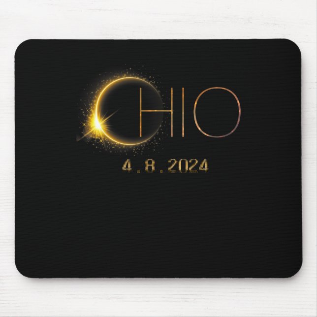 Solar Eclipse 2024 Gesamtsolarischer Eclipse-Staat Mousepad (Vorne)