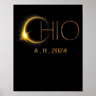 Solar Eclipse 2024 Gesamtsolarischer Eclipse-Staat Poster