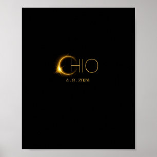 Solar Eclipse 2024 Gesamtsolarischer Eclipse-Staat Poster