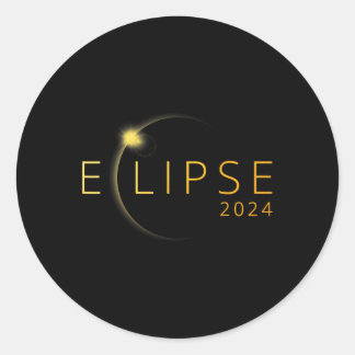 Solar-Eclipse 2024 Gesamtsolaröklipse 4,08,24 5 Runder Aufkleber