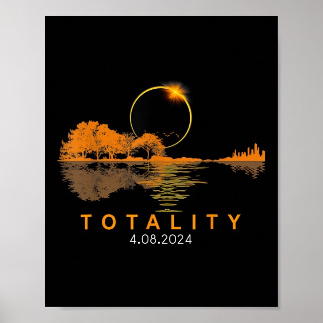 Solar-Eclipse 2024 Gesamtsolaröklipse 4,08,24 Gui Poster (Vorne)