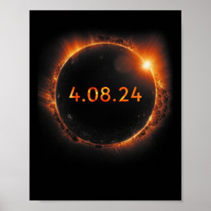 Solar-Eclipse 2024 Gesamtsolaröklipse 4,08,24 Poster