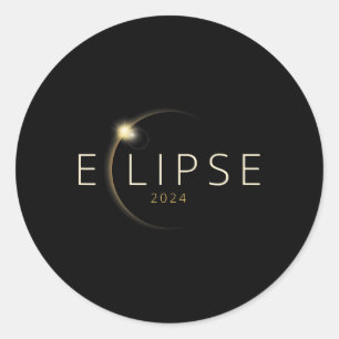 Solar-Eclipse 2024 Gesamtsolaröklipse 4,08,24 Runder Aufkleber