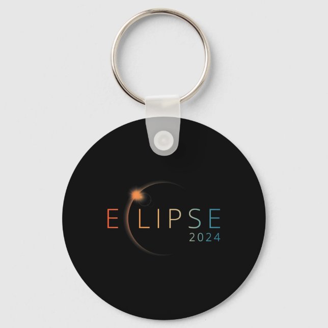Solar-Eclipse 2024 Gesamtsolaröklipse 4,08,24 Schlüsselanhänger (Vorderseite)