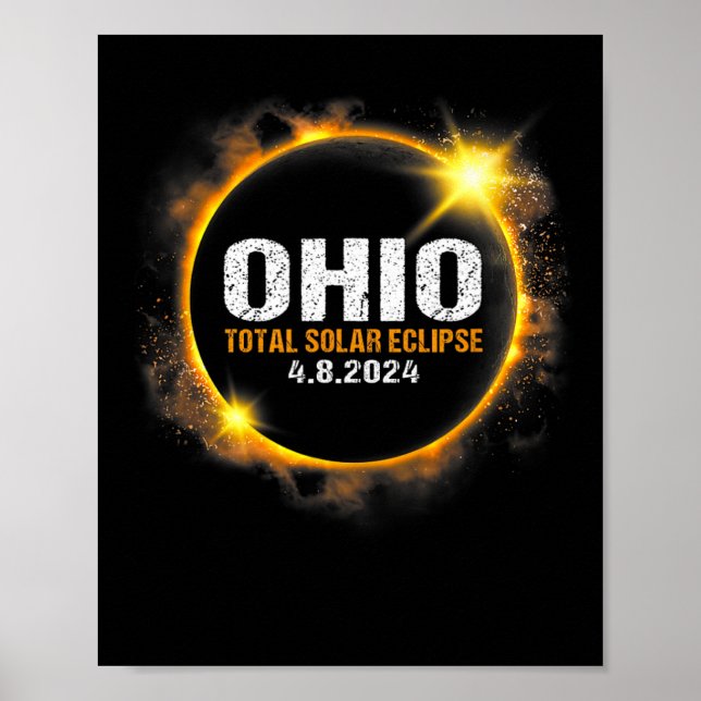 Solar-Eclipse 2024 Gesamtsolaröklipse 8. April 202 Poster (Vorne)