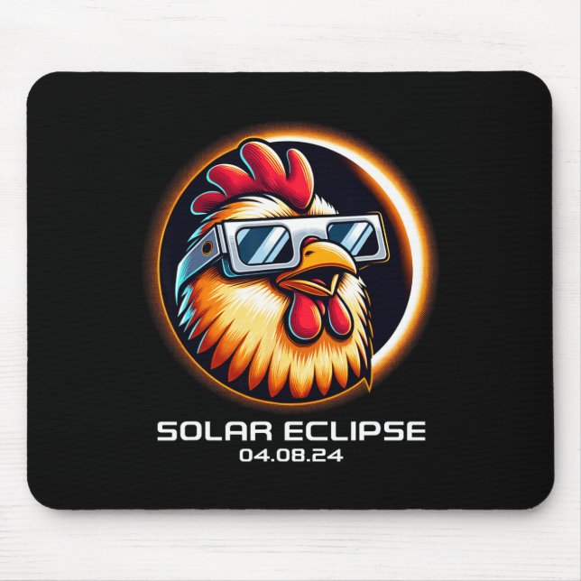 Solar Eclipse 2024 Hühnertotalität Niedlich Matchi Mousepad (Vorne)