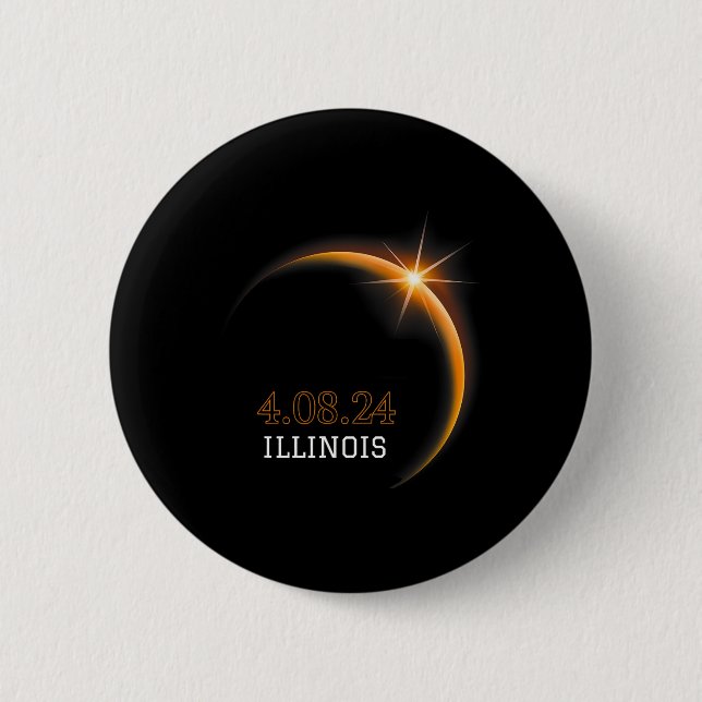 Solar Eclipse 2024 Illinois Totality Spring 4,08,2 Button (Vorderseite)