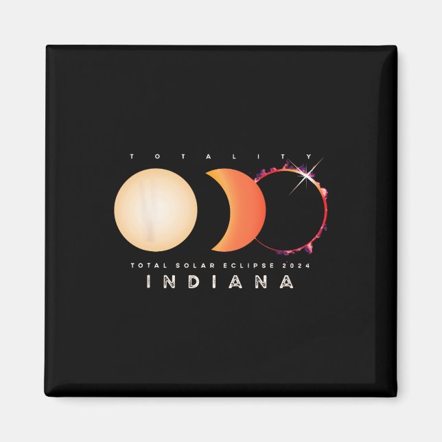 Solar Eclipse 2024 Indiana Total Eclipse America G Magnet (Vorne)