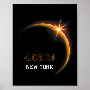 Solar Eclipse 2024 New York Totality Spring 4,08,2 Poster