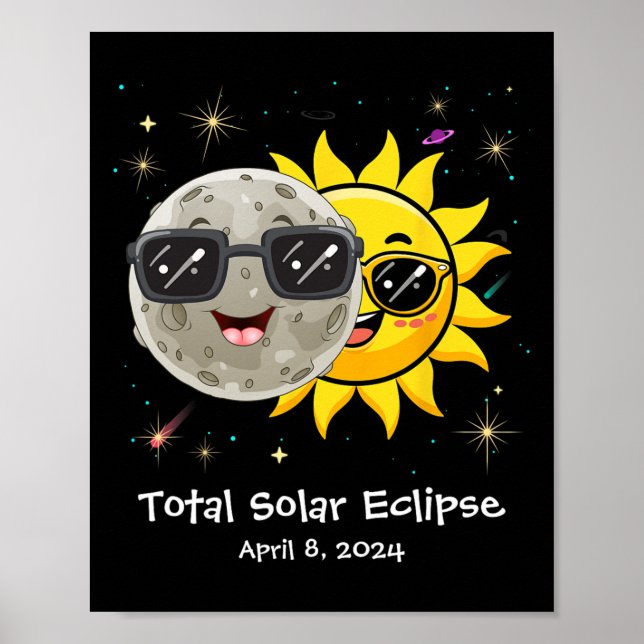 Solar Eclipse 2024 Niedlich Solar Eclipse Kids Boy Poster (Vorne)