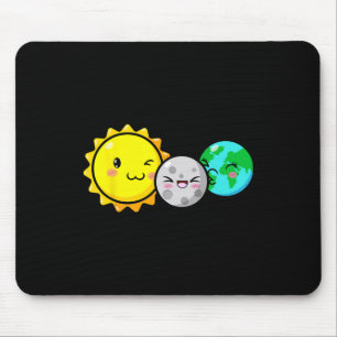 Solar Eclipse 2024 Niedliche Kawaii Fun Astronomie Mousepad