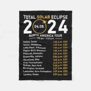 Solar Eclipse 2024 North America Tour Staat Totali Fleecedecke