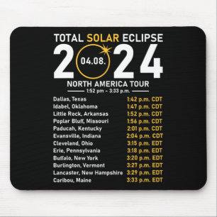 Solar Eclipse 2024 North America Tour Staat Totali Mousepad