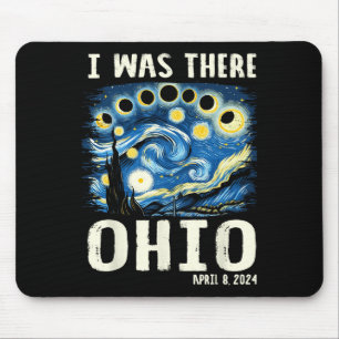 Solar Eclipse 2024 Ohio - Starry Night Painting Mousepad