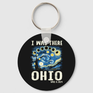 Solar Eclipse 2024 Ohio - Starry Night Painting Schlüsselanhänger