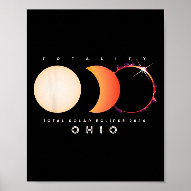 Solar Eclipse 2024 Ohio Total Eclipse America Grap Poster (Vorne)