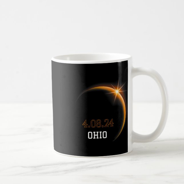 Solar Eclipse 2024 Ohio Totality Spring 4,08,24 Kaffeetasse (Rechts)