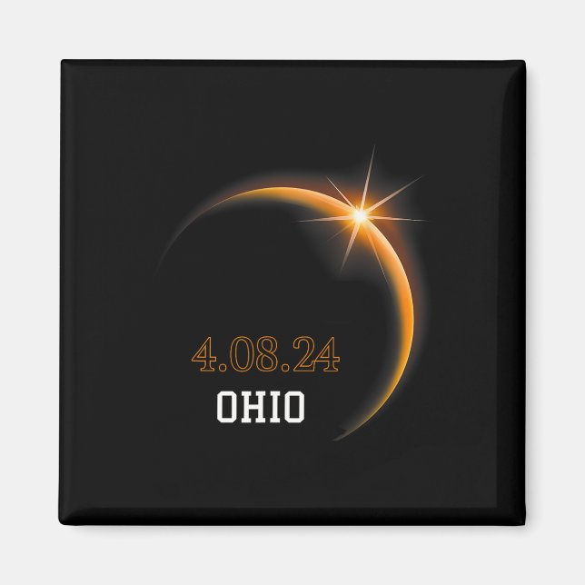 Solar Eclipse 2024 Ohio Totality Spring 4,08,24 Magnet (Vorne)