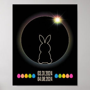 Solar Eclipse 2024 Osterhase Eier Poster