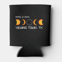 Solar Eclipse 2024 Personalisiert Town Staat insge Dosenkühler