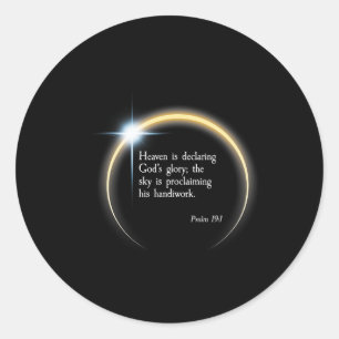 Solar Eclipse 2024 - Psalm 191 Runder Aufkleber
