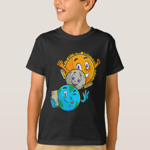 Solar Eclipse 2024 SonnenEarth Sun Moon Selfie Wel T-Shirt