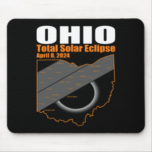 Solar Eclipse 2024 Staat Ohio Karte Gesamtsolaranl Mousepad