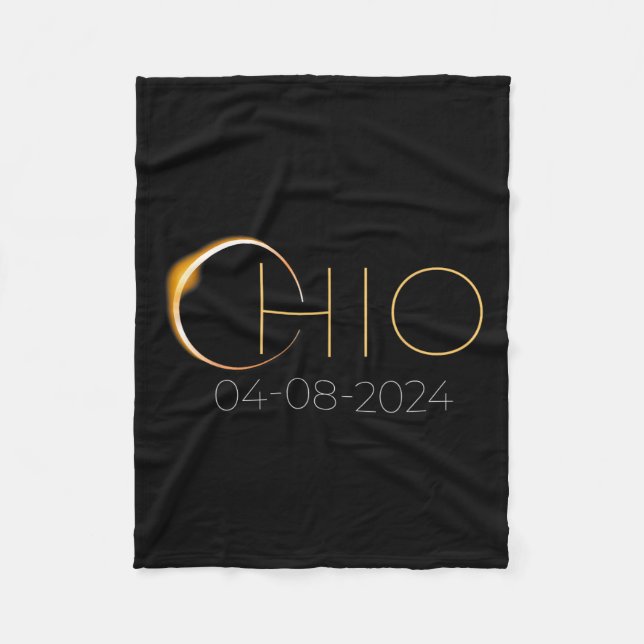 Solar Eclipse 2024 Staat Ohio Total Solar Eclipse Fleecedecke (Vorderseite)
