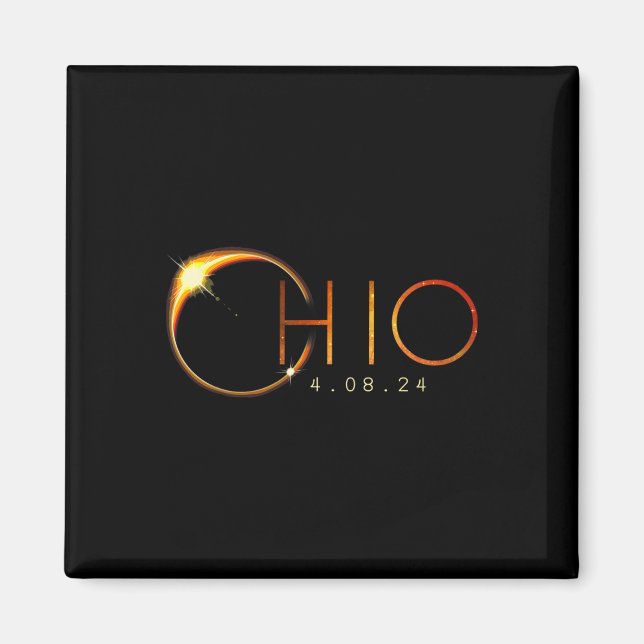 Solar Eclipse 2024 Staat Ohio Total Solar Eclipse Magnet (Vorne)