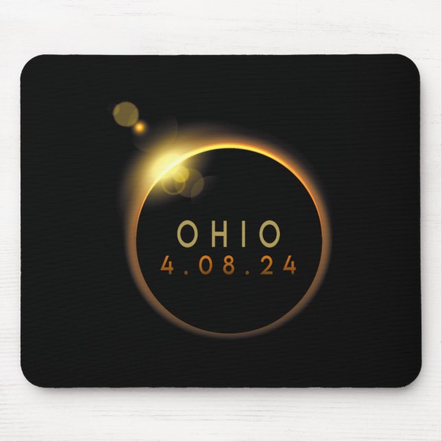Solar Eclipse 2024 Staat Ohio Total Solar Eclipse Mousepad (Vorne)