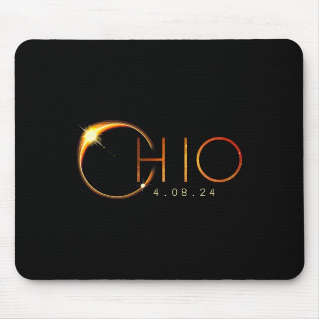 Solar Eclipse 2024 Staat Ohio Total Solar Eclipse Mousepad (Vorne)