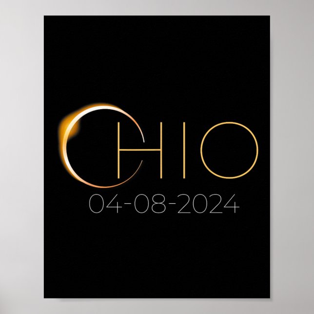 Solar Eclipse 2024 Staat Ohio Total Solar Eclipse Poster (Vorne)