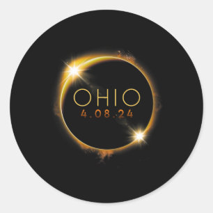 Solar Eclipse 2024 Staat Ohio Total Solar Eclipse Runder Aufkleber