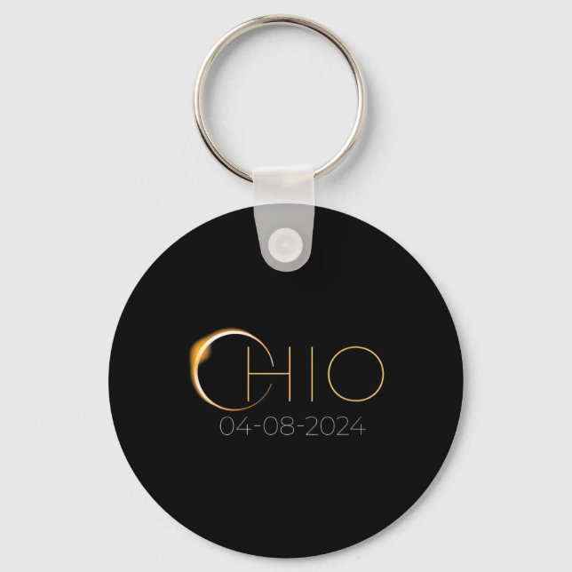 Solar Eclipse 2024 Staat Ohio Total Solar Eclipse Schlüsselanhänger (Vorderseite)