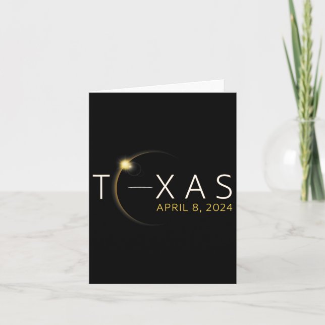 Solar Eclipse 2024 Staat Texas Total Solar Eclipse Karte (Vorderseite)