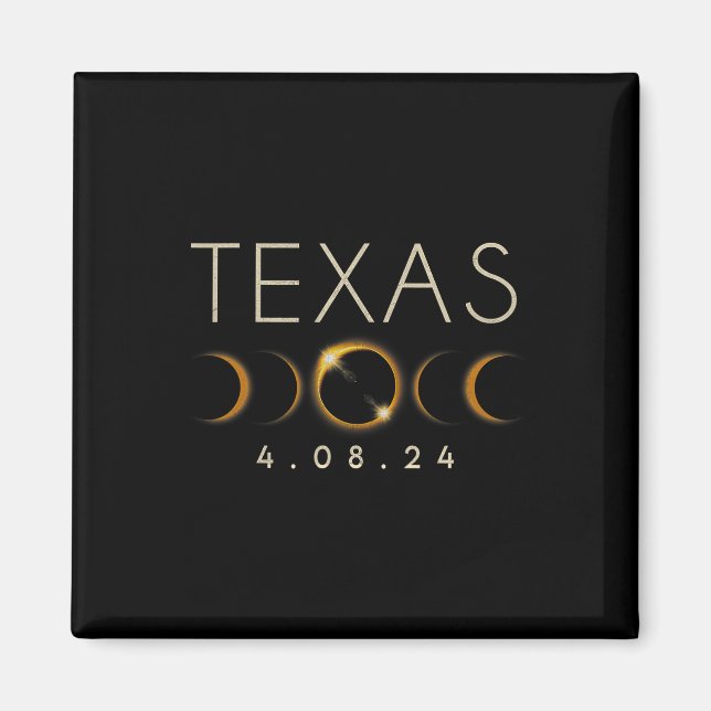 Solar Eclipse 2024 Staat Texas Total Solar Eclipse Magnet (Vorne)