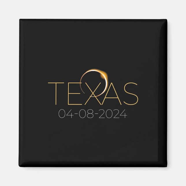 Solar Eclipse 2024 Staat Texas Total Solar Eclipse Magnet (Vorne)