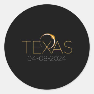 Solar Eclipse 2024 Staat Texas Total Solar Eclipse Runder Aufkleber