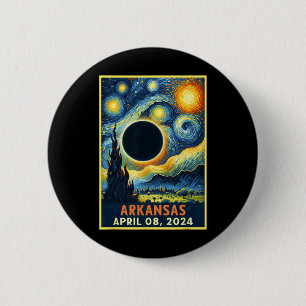 Solar Eclipse 2024 Starry Night Button