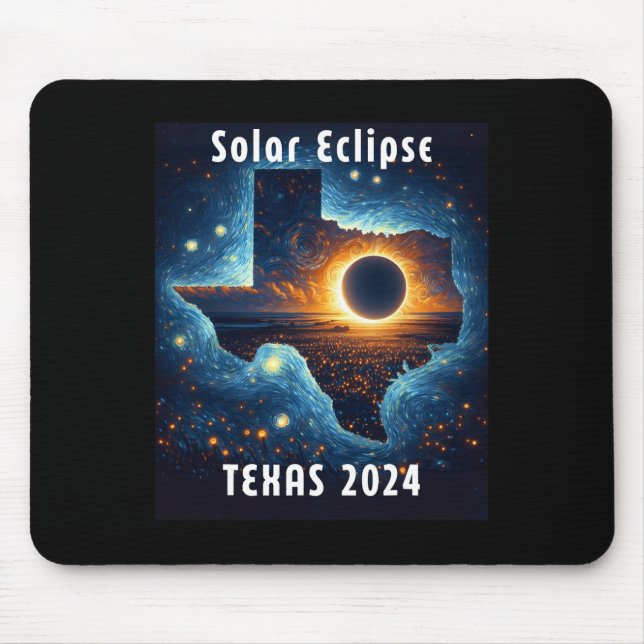 Solar Eclipse 2024 Starry Night Mousepad (Vorne)