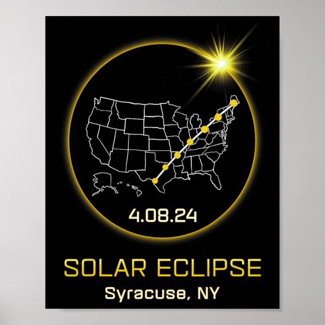 Solar Eclipse 2024 Syracuse Ny New York Totality E Poster (Vorne)