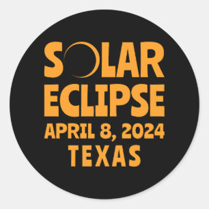 Solar Eclipse 2024 Texas Runder Aufkleber
