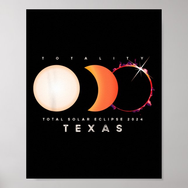 Solar Eclipse 2024 Texas Total Eclipse America Gra Poster (Vorne)